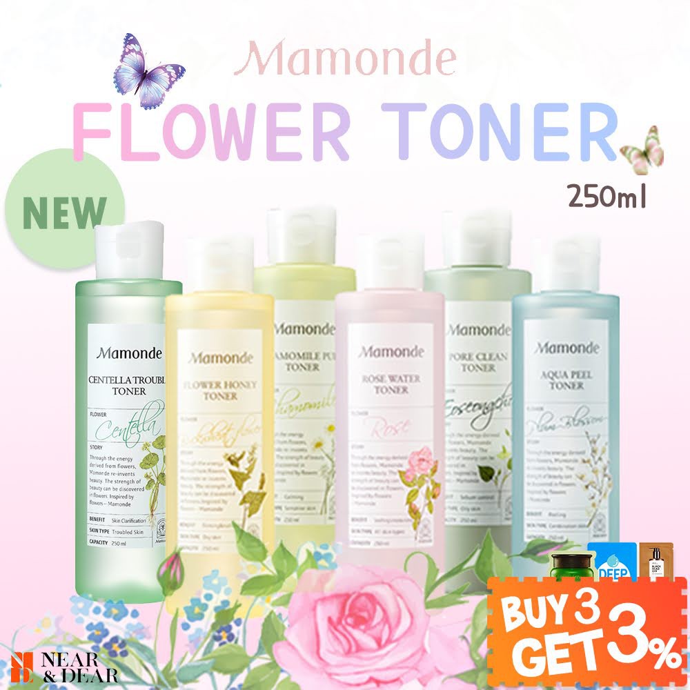 ORIGINAL Mamonde Chamomile Toner & Pore Clean Toner & Aqua Peel & Centella Trouble Toner 250ml