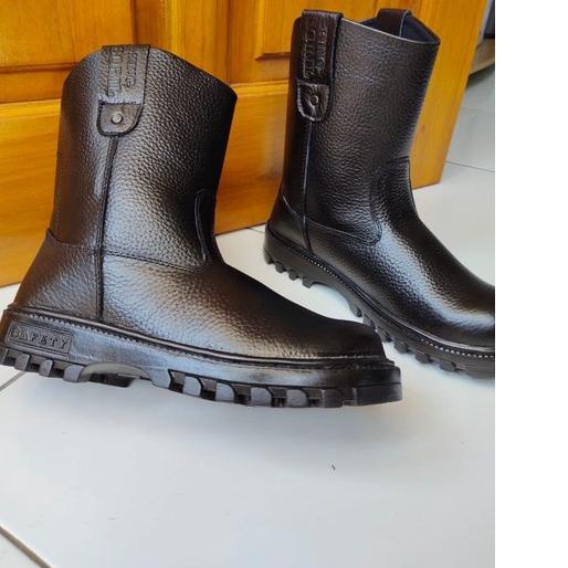 ↑❂❉ sepatu lodong kulit asli, sepatu safety kulit original, sepatu safety proyek kulit asli ujung be