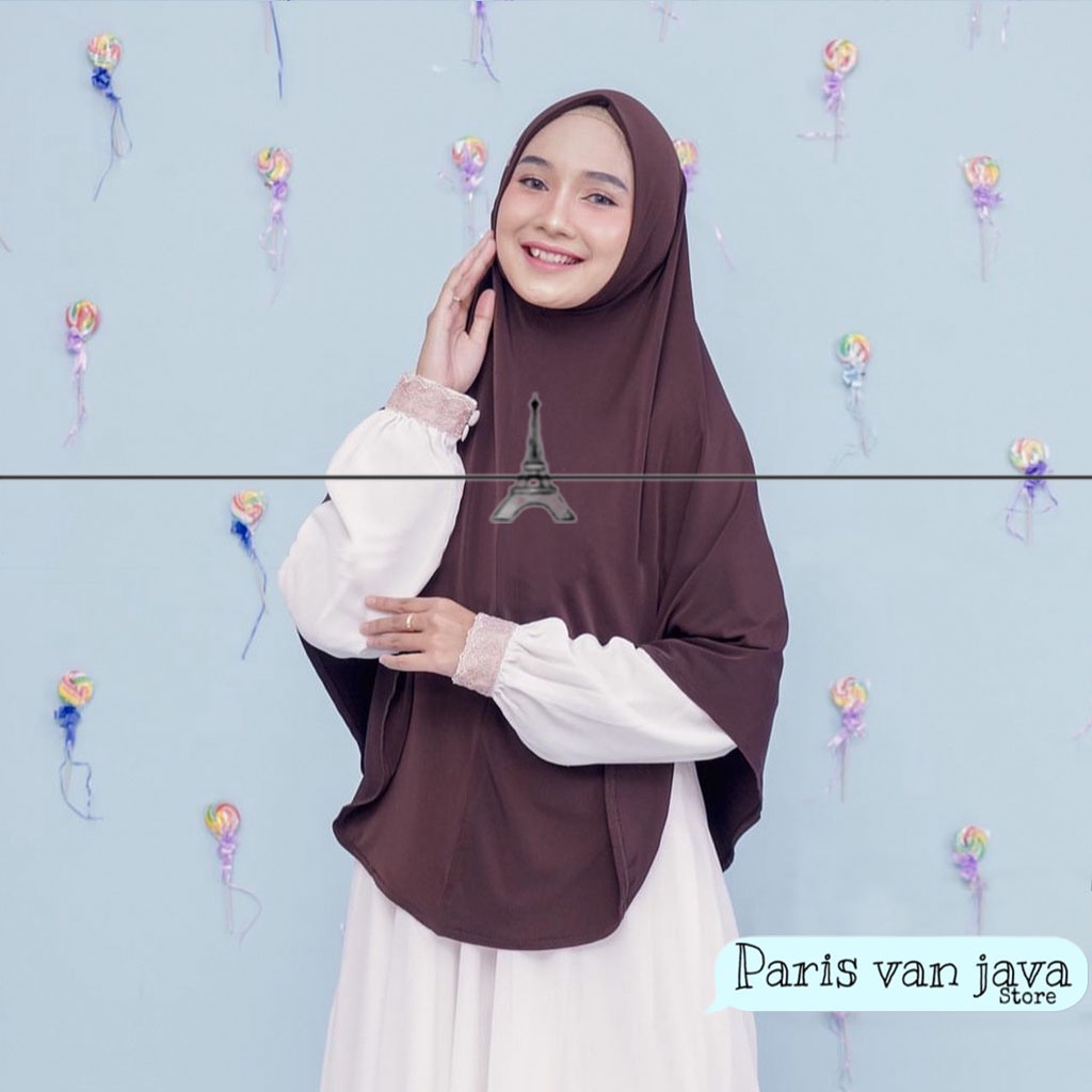 Jilbab Bergo Hamidah Malay Non PAD (XL) | Khimar Daisy Instan Bergo Malay Jersey (XL) | Kerudung Ukuran Jumbo