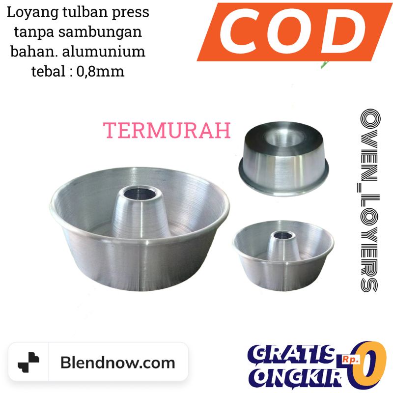 Loyang tulban press tanpa sambungan ukuran 18,20,22,24,26 tinggi 8cm