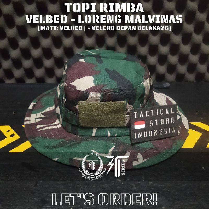 Topi Rimba Loreng TNI Velbed Premium