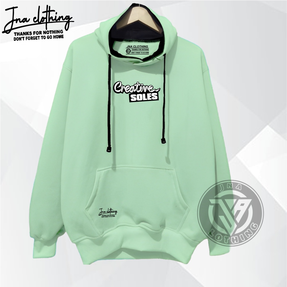 Jaket Sweater Cowo Cewe Cuple Hijau Mint Creative Soles Oversize Original Distro JNA Bandung Hoodie Street Style Suiter Pria Graffity Terpopuler