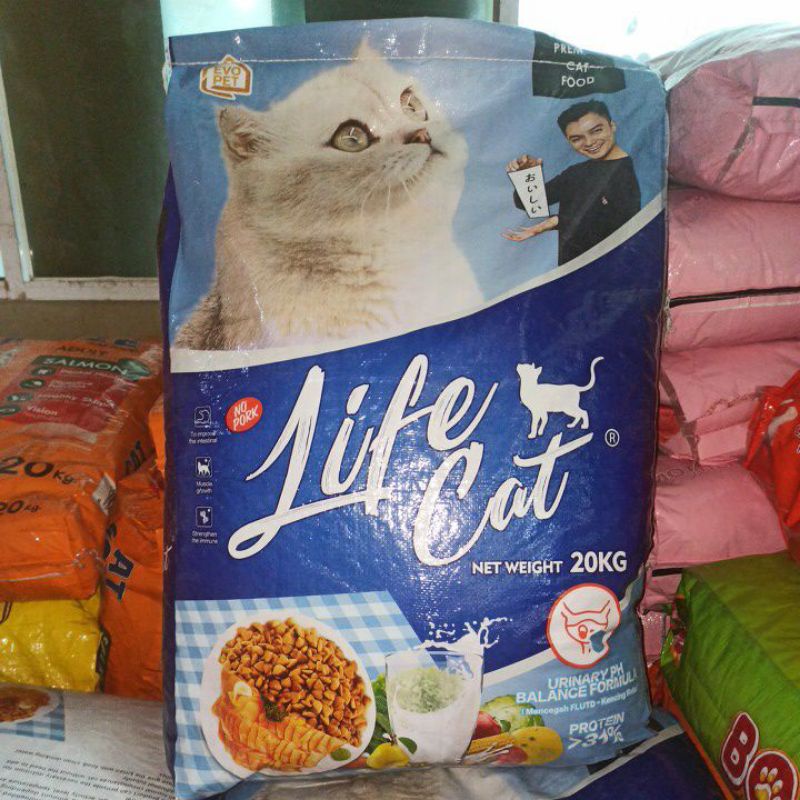Makanan Kucing Dryfood All Stage Life Cat 20kg (Go-jek Only) makanan kucing segala usia murah lifecat dryfood