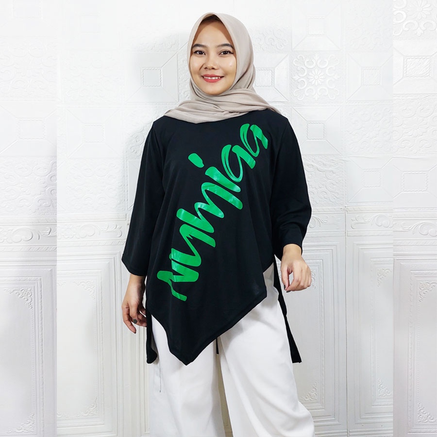 NUMIAA TOP OVERSIZE KAOS BLOUSE WANITA CARLINA