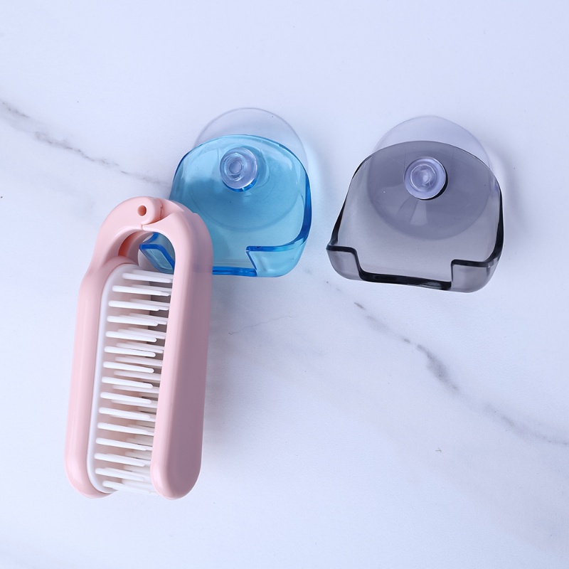 Portable Detachable Suction Cup Razor Holder/Penyangga Alat Cukur Tangan Mini Plastik Transparan Anti Air/Rak Penyimpanan Serbaguna Kamar Mandi