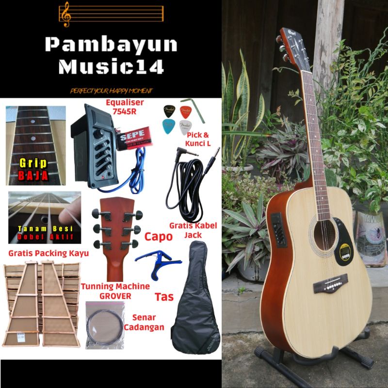 GITAR AKUSTIK CORT AD810 Custom GRATIS PACKING KAYU