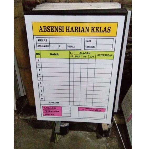 

S(26✉) Papan Data Absensi Kelas Ready stok ukuran 80 x 60 cm. absen kelas murah viral