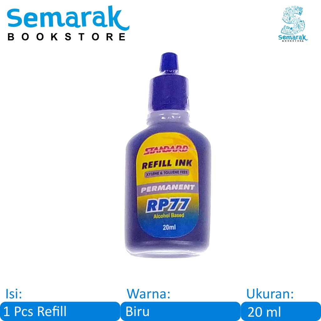 

Standard RP77 Refill Permanent Isi Spidol P77 20 ml - Biru