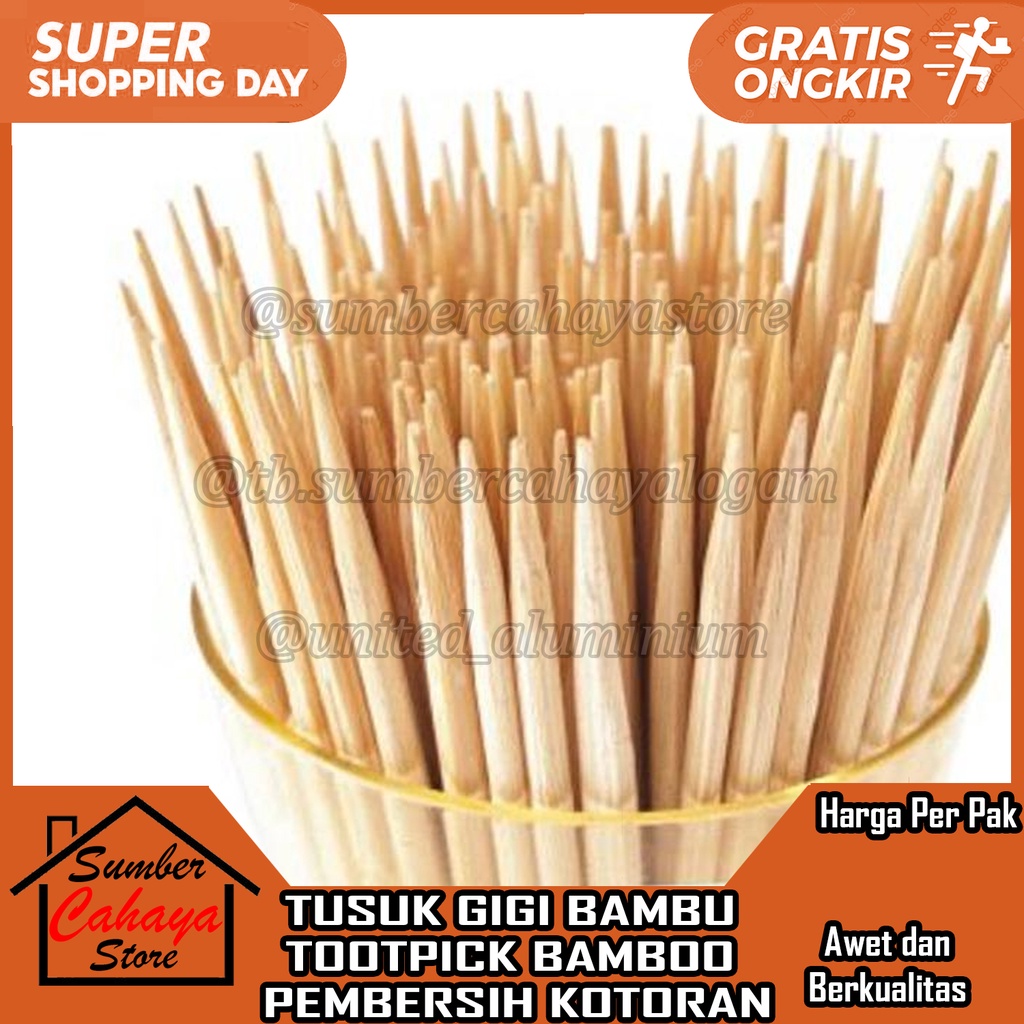 TUSUK GIGI BAMBU TOOTPICK BAMBOO PEMBERSIH KOTORAN DONGKRAK TOOT PICK SISA MAKANAN MAKAN SELA TUSUKA