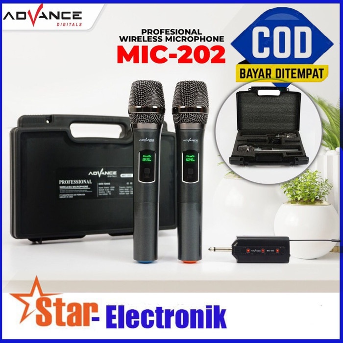 Advance MIC-202 Profesional 2 Mic Wireless Microphone Karoke