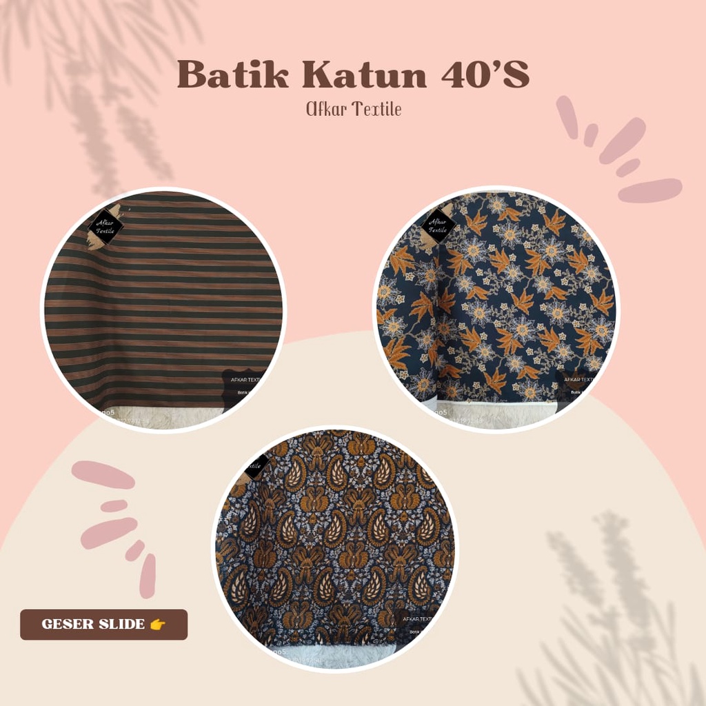 Kain Batik Katun 40's Agha, Kavi &amp; Lurik Premium [Batik Pria Batik Wanita Batik Couple Keluarga] Lebar 1.15 Meter