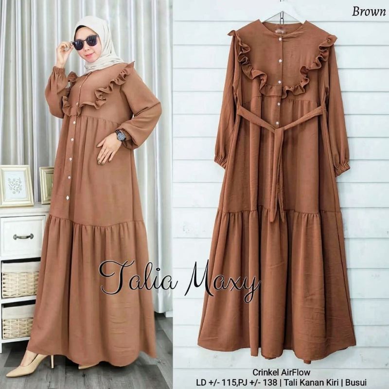 [Fashion Muslim] Gamis TALIA dan MOANA CRINKLE airflow maxy dress krinkel import | premium terlaris