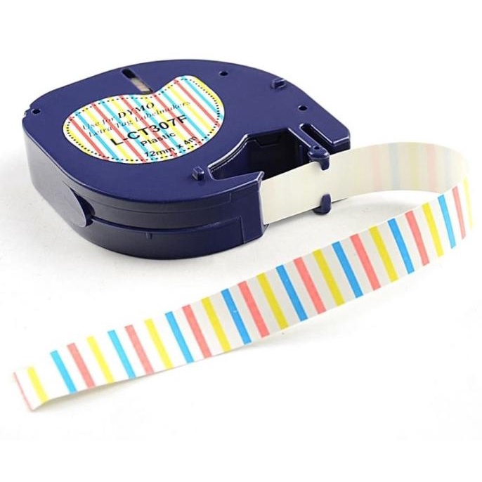 

LABEL LETRATAG DYMO COMPATIBEL - MOTIF GARIS VERTIKAL LABEL PLASTIC