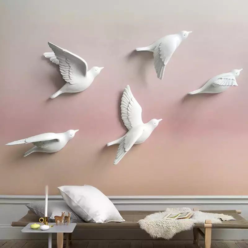 hiasan dinding resin burung 3D wall decoration