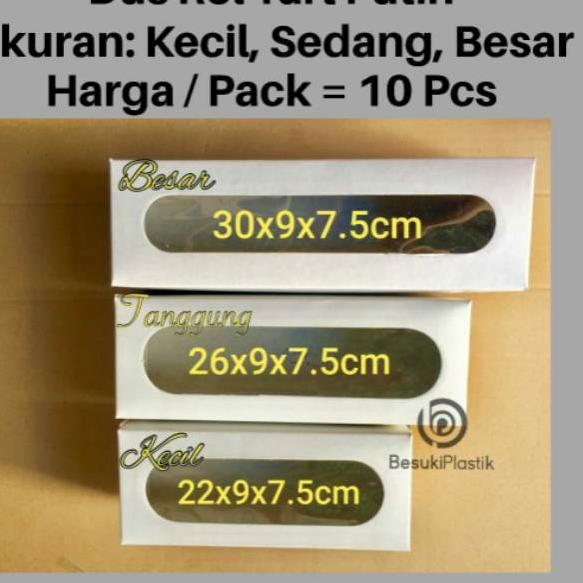 

♨ Dus Rol Tart Putih / Dos Rol Tart Putih Polos / Kardus Rol Tart / Kotak Kue Rol っ