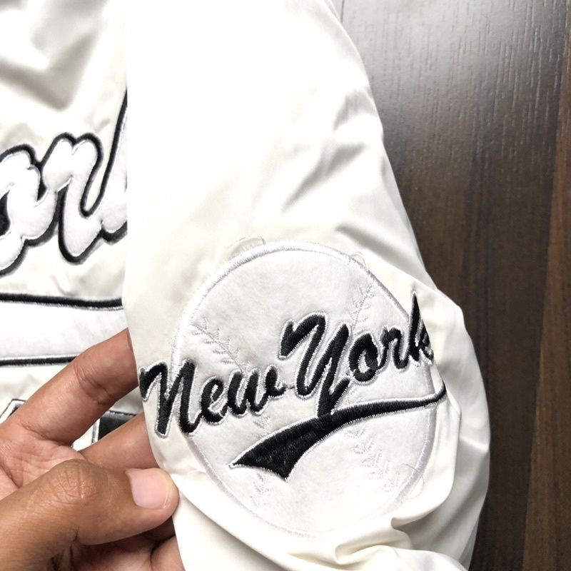 VARSITY JACKET NEW YORK - 05 CREAM FULLTAG &amp; LABEL