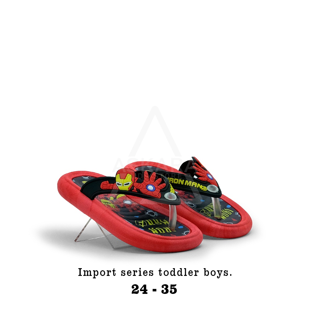 Askara - NEW Sandal Anak Laki-laki Jepit karet Import model karakter ironman 2 - 8 tahun