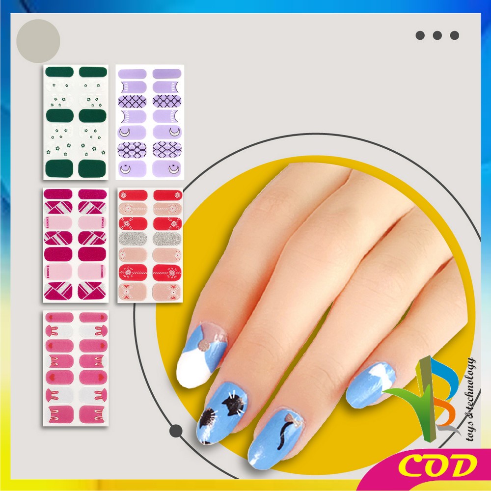 RB-K54 Stiker Kuku Wanita Nail Art Sticker / Sticker Kuku Fashion Wanita Murah Anti Air / Stiker Kuku Korea Murah