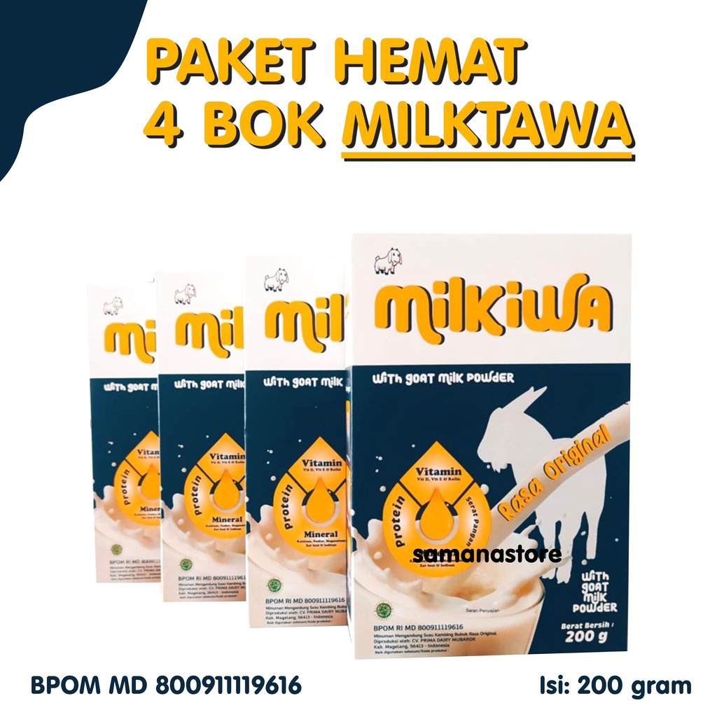 

PAKET HEMAT 4 BOK MILKIWA (With Goat Milk Powder)