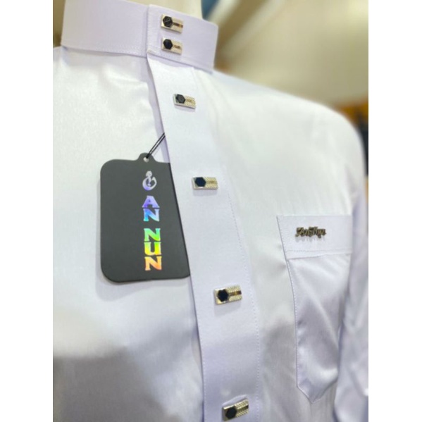 GAMIS PUTIH ANNUN BAHAN SAUDI POLYSTER JUBAH AN NUN