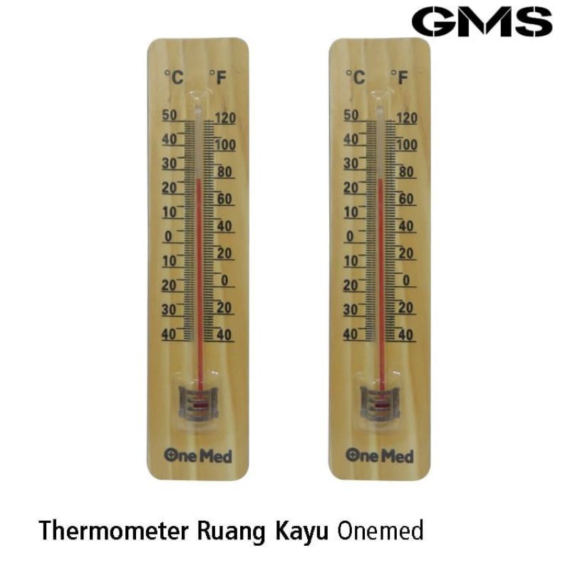 Thermometer Ruangan Model Kayu Gea S092 / Onemed /Wooden Thermometer Gea