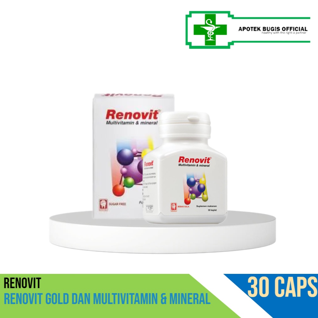 Renovit Gold Multivitamin &amp; Mineral Botol 30 Sehat &amp; Aktif di Usia 50+