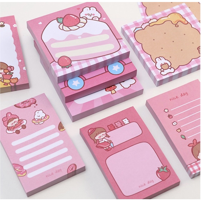 

sticky notes/memo/memopad stick marker aesthetic kawaii lucu girl import