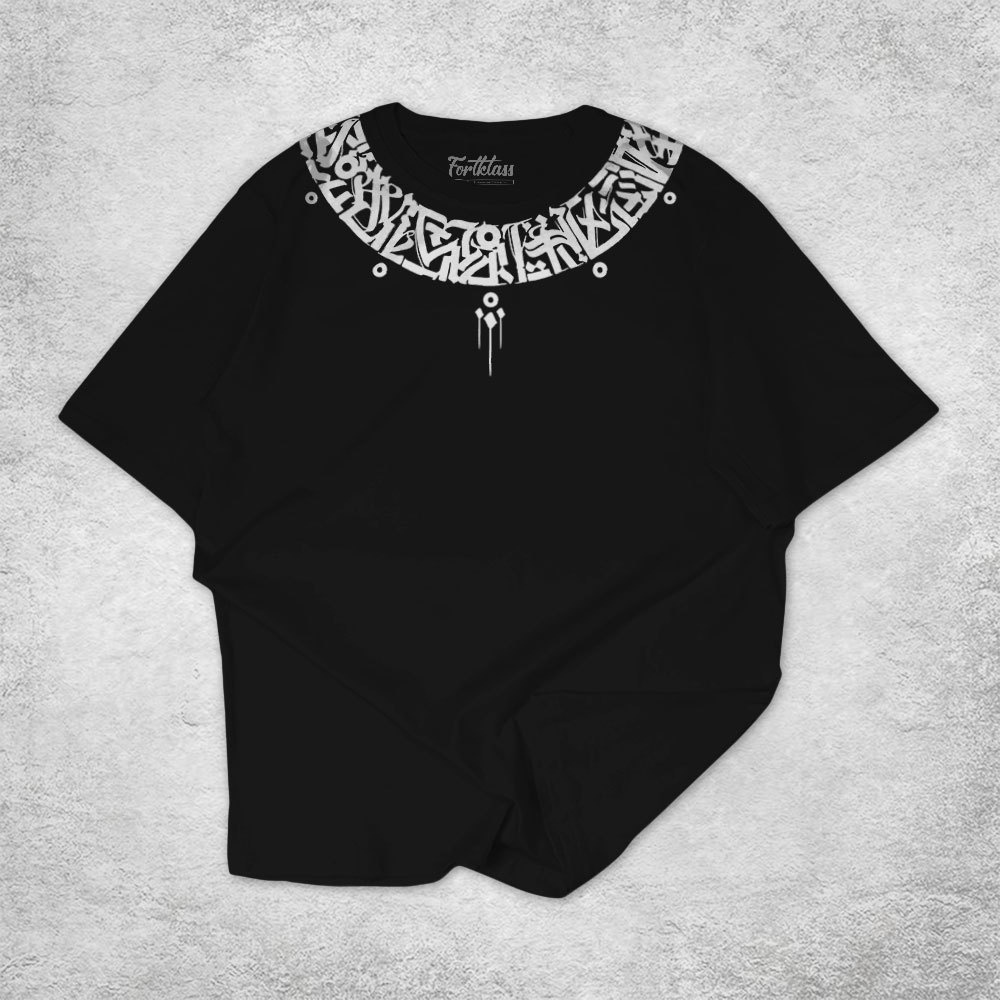 Fortglass Caligraphy Kaos Oversize T-Shirt Cowok Premium