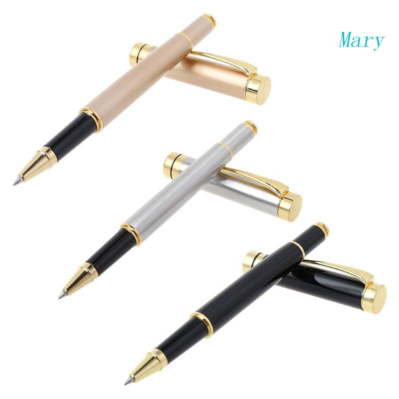 Mary Luxury Metal Ballpoint Pen Signature Black Ink Gel Pulpen Alat Tulis Kantor Suppli