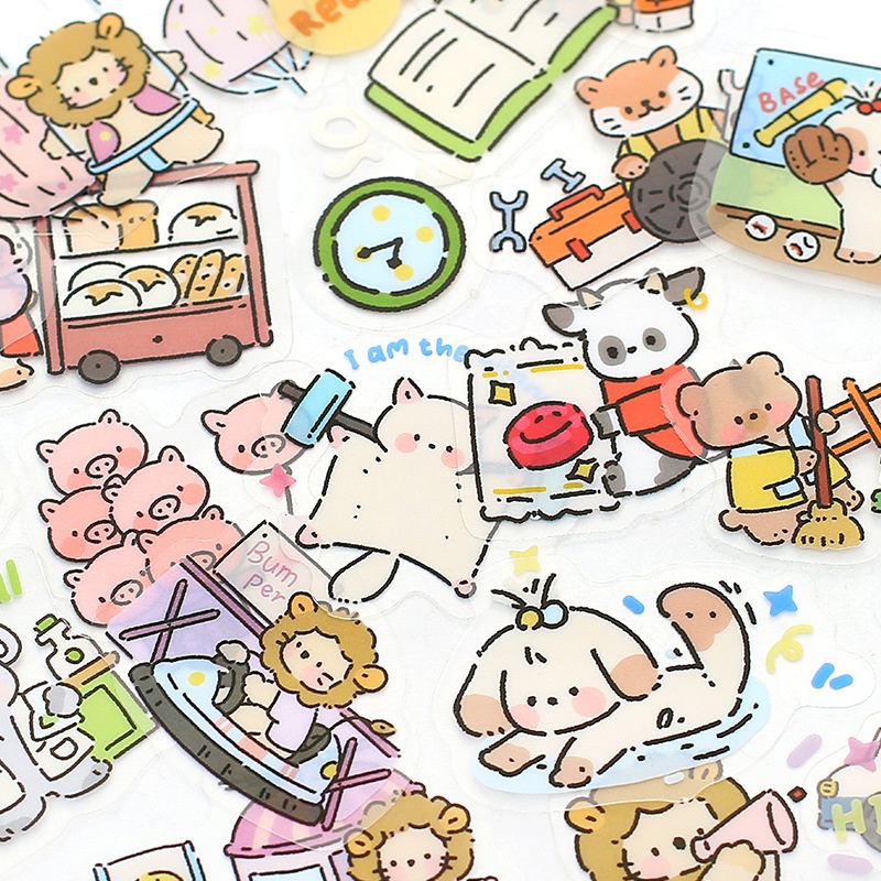 

Animals of Bubble City Flake Stickers Set