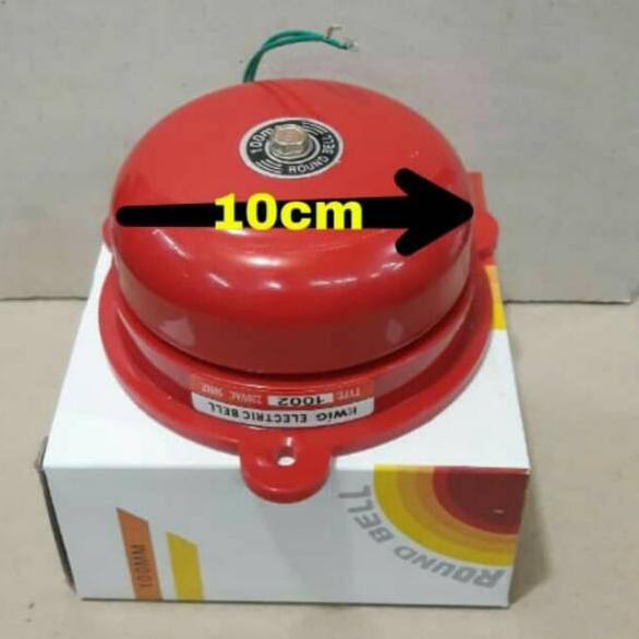 Grosir Gembira Round bell bel kring listrik pabrik sekolah kantor Fire alarm AC 220v 100mm dan 75mm