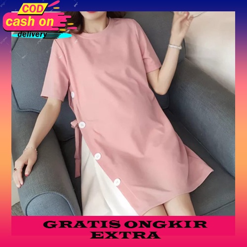 Terbaru  Dress Payung Untuk Wanita Hamil Dan Busui Berpola Plisket  Setcel Bumil Dan Busui Jumbo Xl/