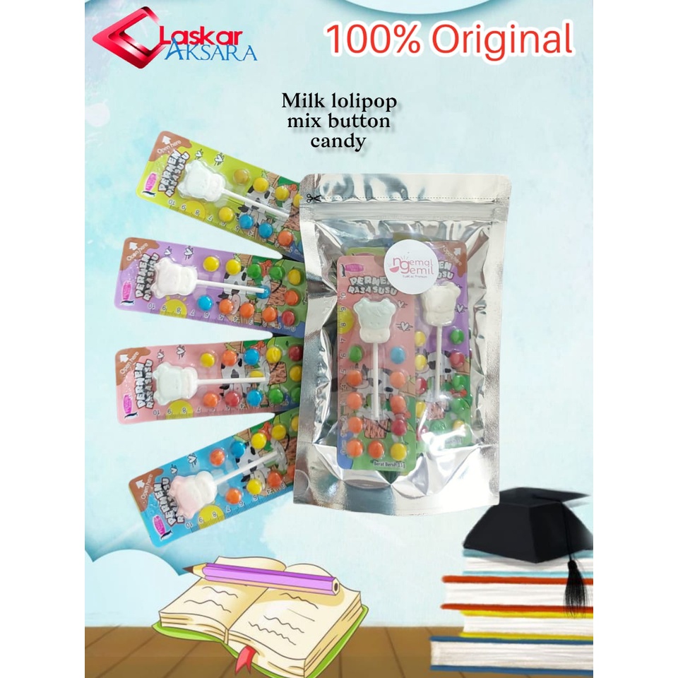 

Milk lolipop mixed Button Candy