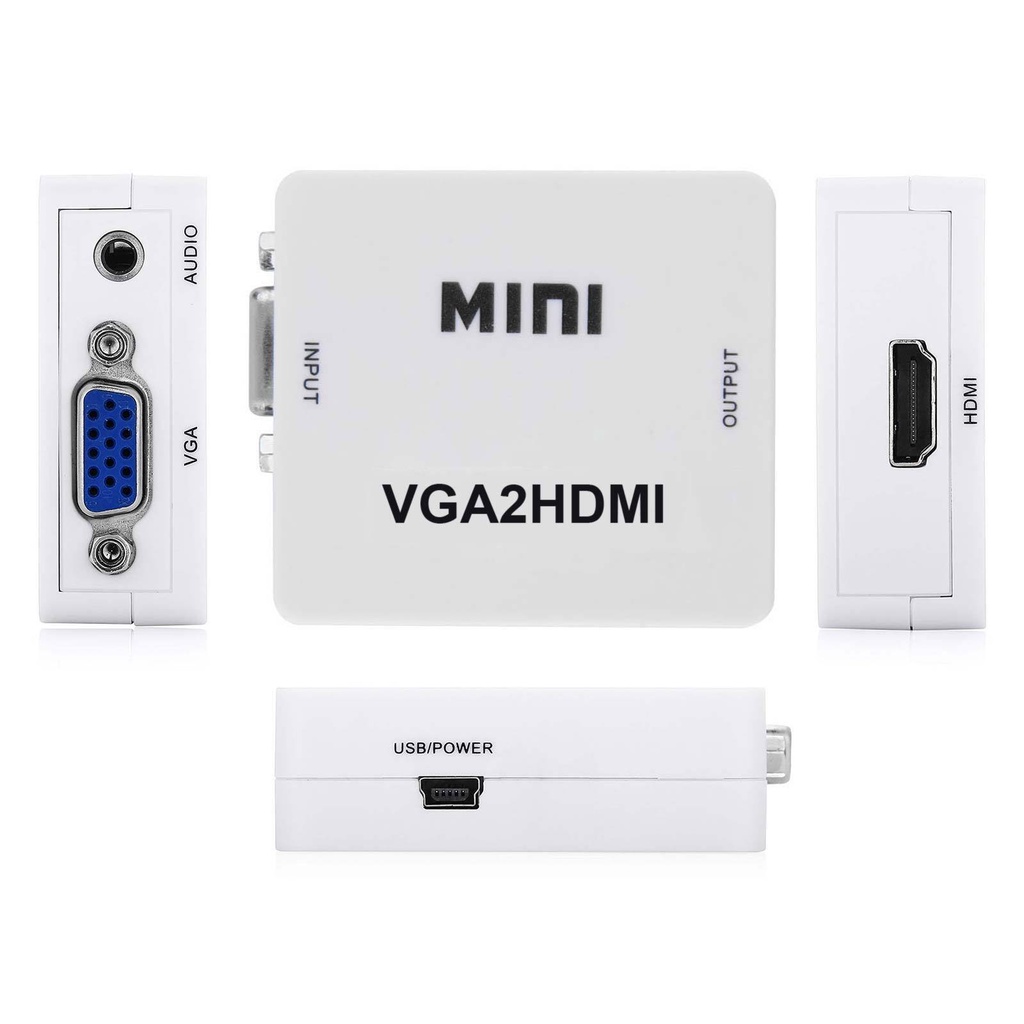 Konverter Mini VGA2HDMI VGA to HDMI 1080p HD Audio Video Converter Adapter Connector