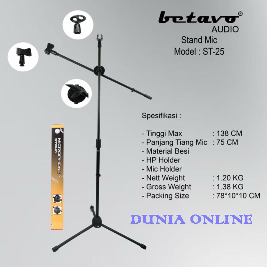 Jual Stand Mic Betavo St 25 Profesional Stand Betavo St25 Shopee Indonesia 4214