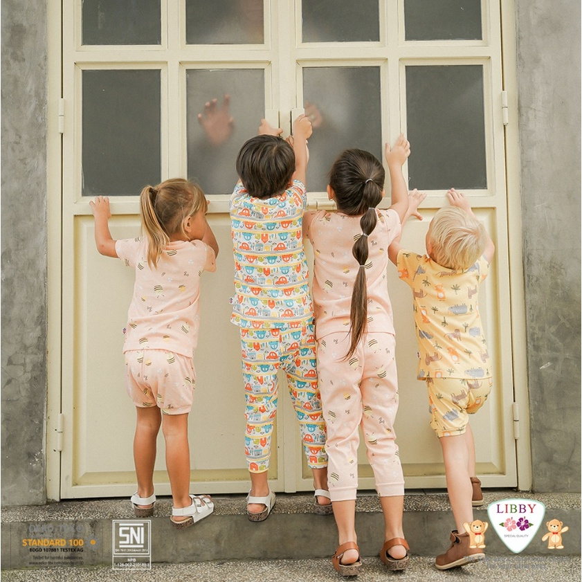 Libby Setelan Oblong NB-XXL Setelan Tipis Pendek Panjang Garden Joy Girl Boy Adem Lembut CBKS