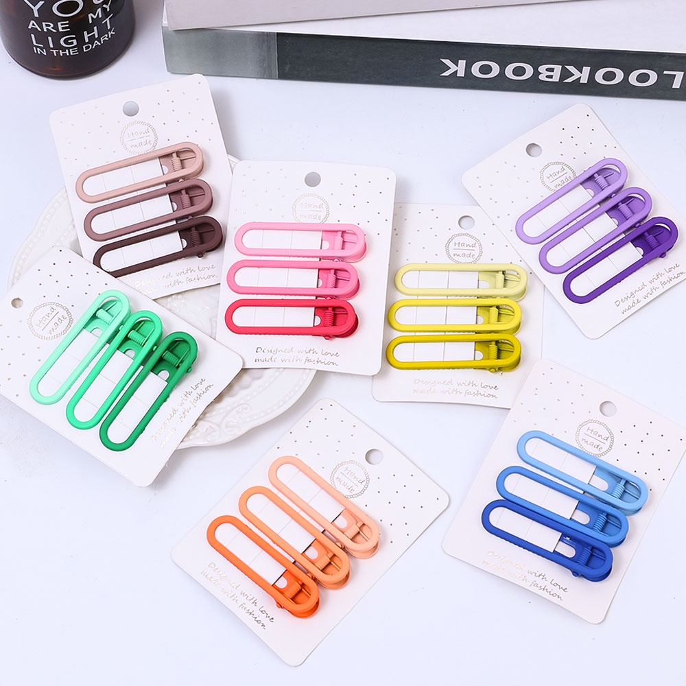 Candy colors Hair Clip BB Jepit Rambut Klip Hiasan Kepala Poni Samping duckbill Jepit Rambut Hair Pin Simple Wanita Gadis Aksesoris Rambut Korea INS Style Ponytail Holder