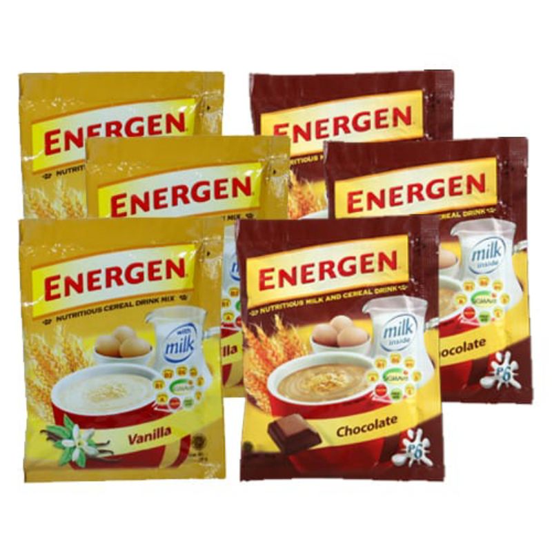 

Energen Sereal Coklat & Vanilla 32 gram 1 Renceng Isi 10 Pcs