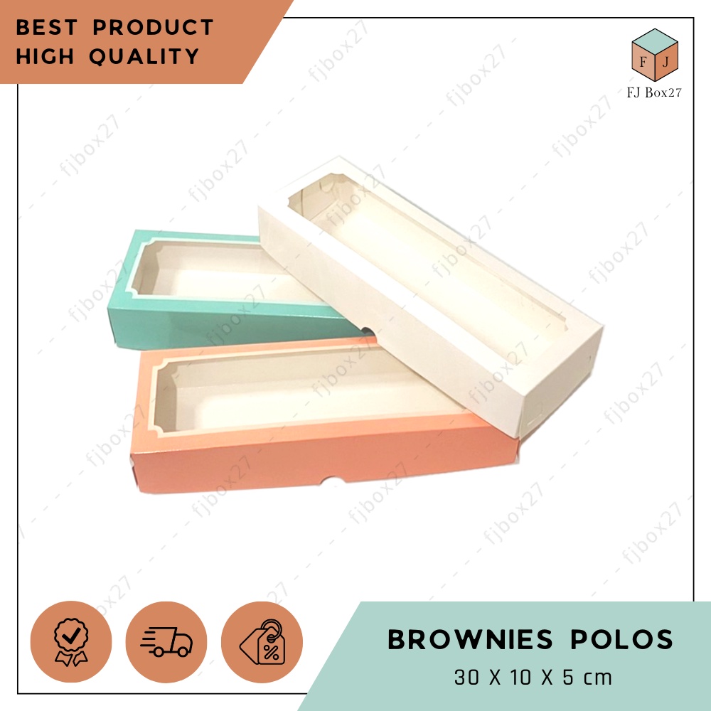 (10 pcs) BOX BROWNIES POLOS IVORY 30X10X5 CM / DUS BROWNIES JENDELA / BOX KEMASAN SATE PISANG / DUS 