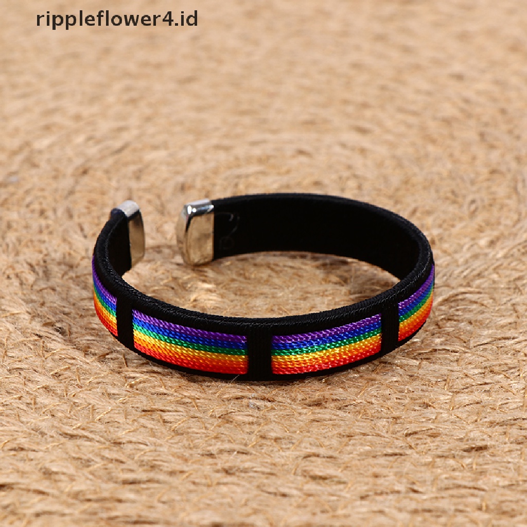 {rippleflower4.id} Lesbians Gays Bisexuals Rain Bangle Bracelets Hujan Couple Gelang Terbuka~