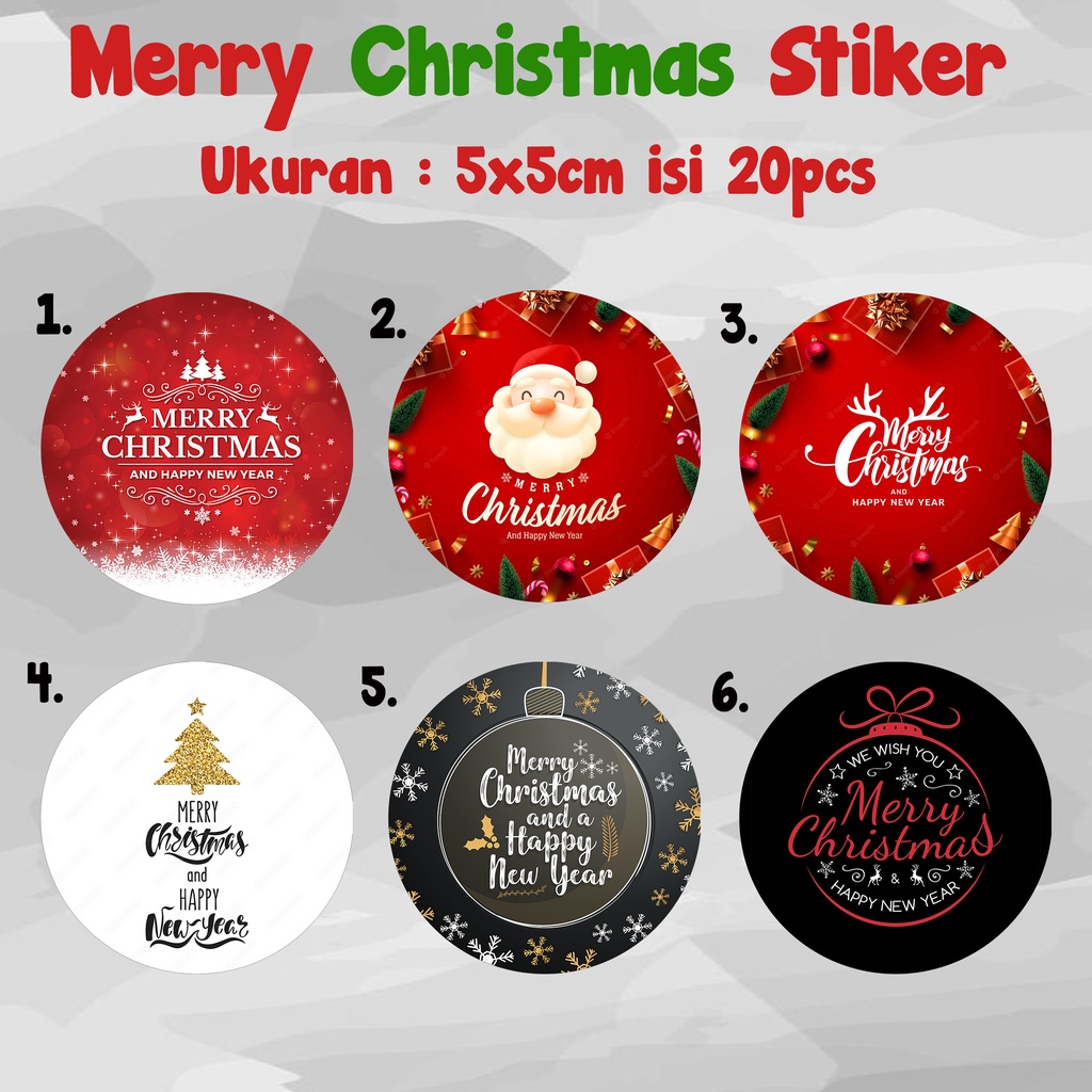 

Stiker Toples Natal Bulat / Stiker Merry Christmas
