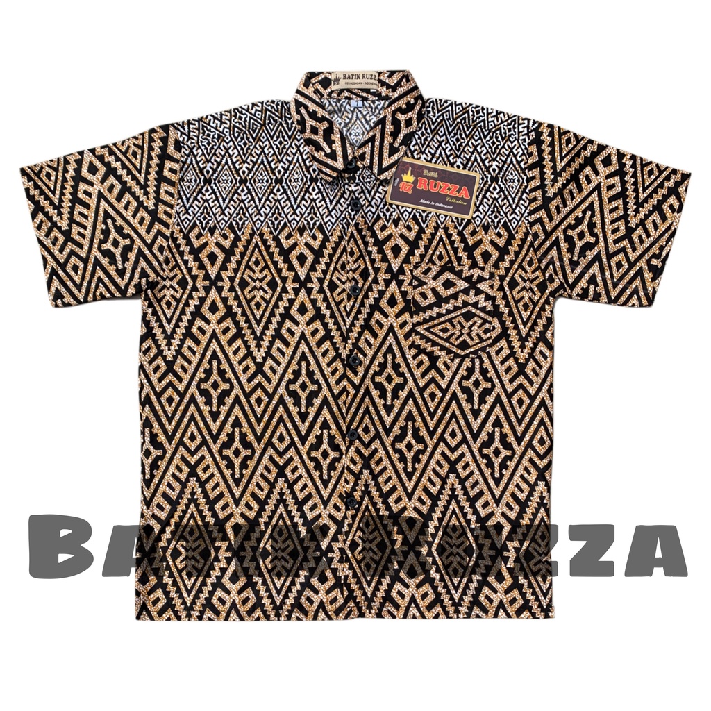 RUZZA Batik Anak Ukuran 0-15 Tahun Kemeja Motif Mega Mendung Merah Marun Maroon Biru Dongker Navy Hijau Botol