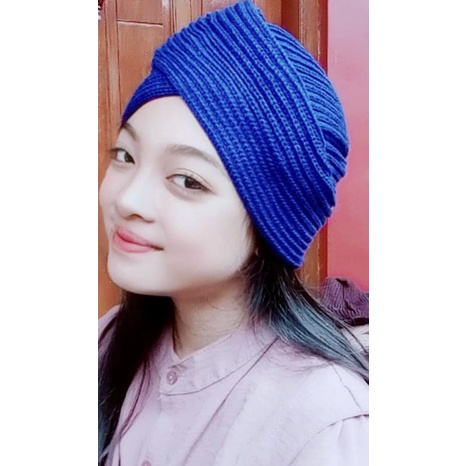 turban rajut premium instan kupluk ibu/ciput nenek