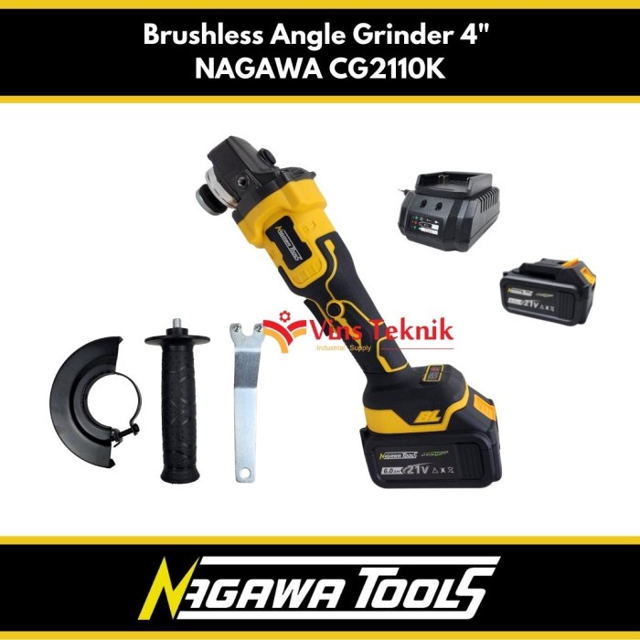 Mesin Gerinda Baterai Cordless Angle Grinder Cg 2110 K Nagawa Cg2110K