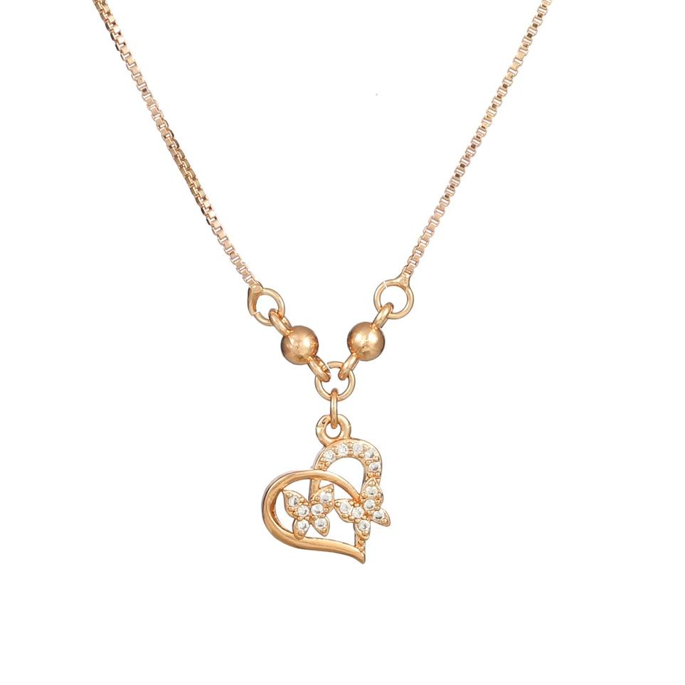 LSO.10De22ᶻ– Kalung Wanita Titanium Anti Karat Lapis Emas Huruf Cinta Liontin Berlian Aksesoris Fash