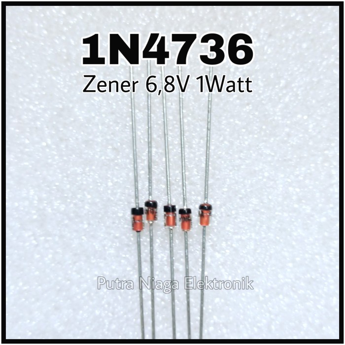 Zener 1N4736 1W 6.8V Dioda IN4736 1Watt 6,8V 6V8 putr4n14 Segera Dapatkan