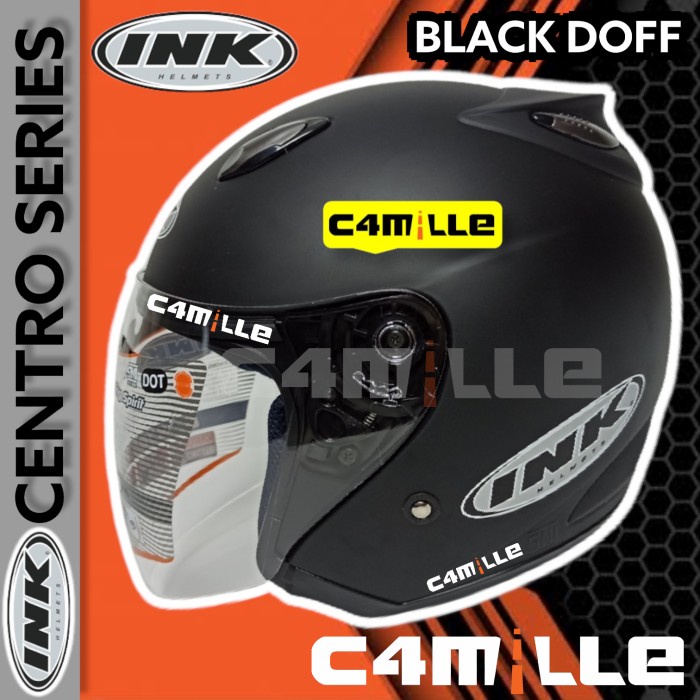 HELM INK CENTRO ORIGINAL BLACK DOP / HITAM DOF
