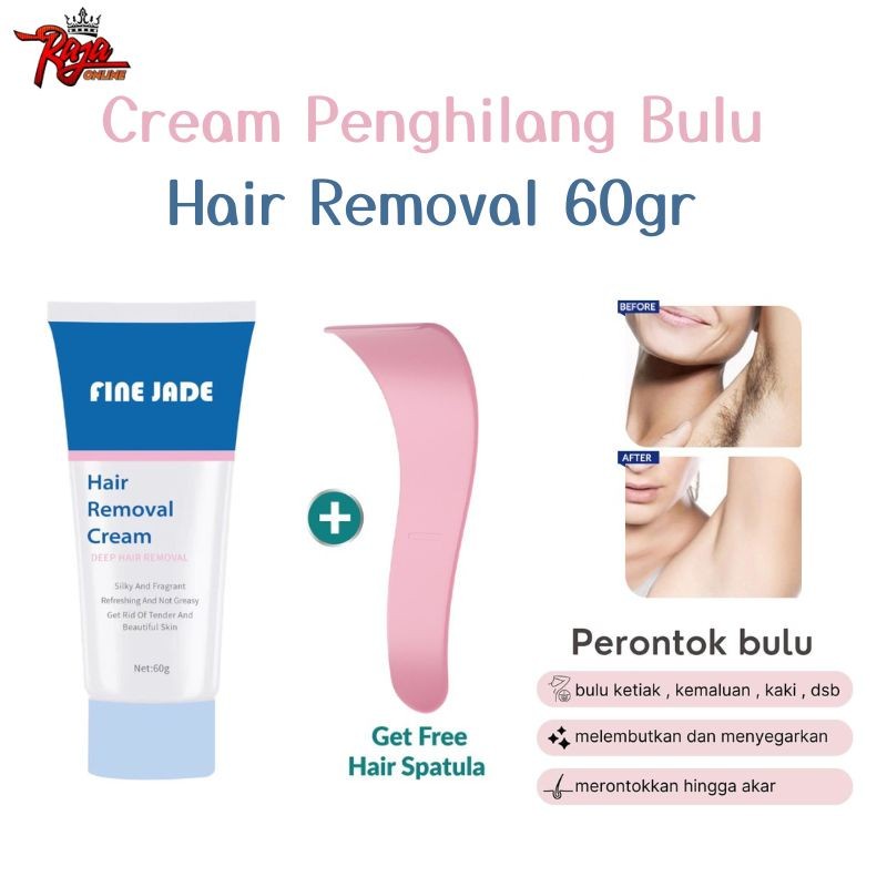FJ6 - Perontok Bulu Kaki Tangan Cream Fine Jade Hair Removal Penghilang Bulu Kaki Tangan 60gr