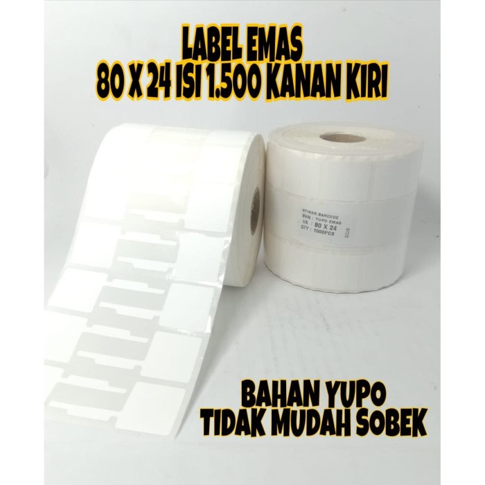 

STICKER LABEL EMAS - JEWELRY BAHAN SINTETIS YUPO (Isi : 3.000 Pcs )