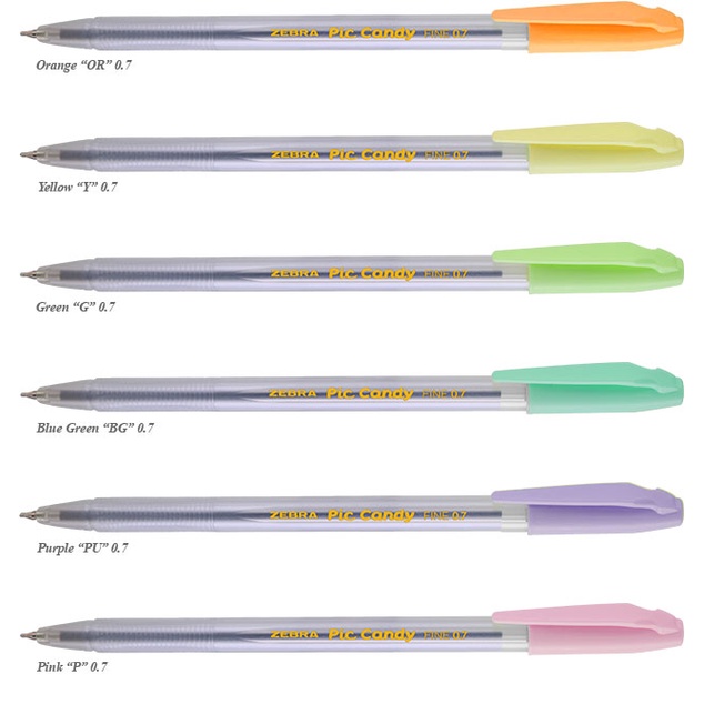 

Pulpen Semi Gel Zebra Pic Candy Tip 0.7 mm Tinta Hitam Tutup Barel Warna Warni SATUAN - SHSNP